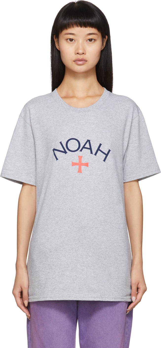 Noah NYC Grey Core Logo T-Shirt