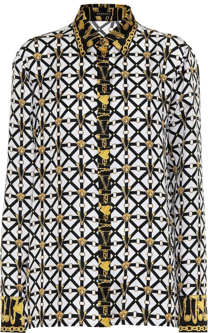 Versace Printed silk blouse