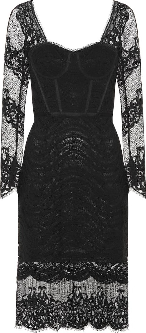 Jonathan Simkhai Mixed lace bustier midi dress