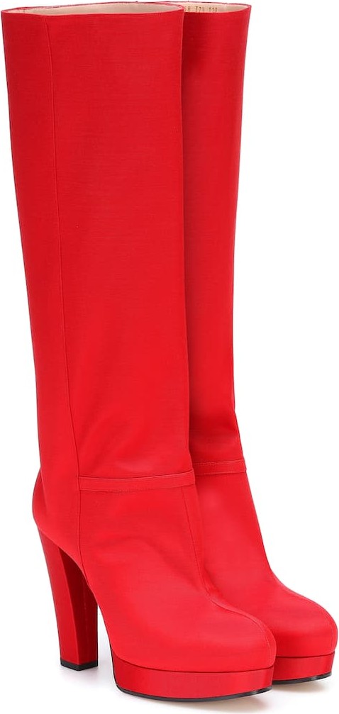 Gucci Ribbed platform knee-high boots