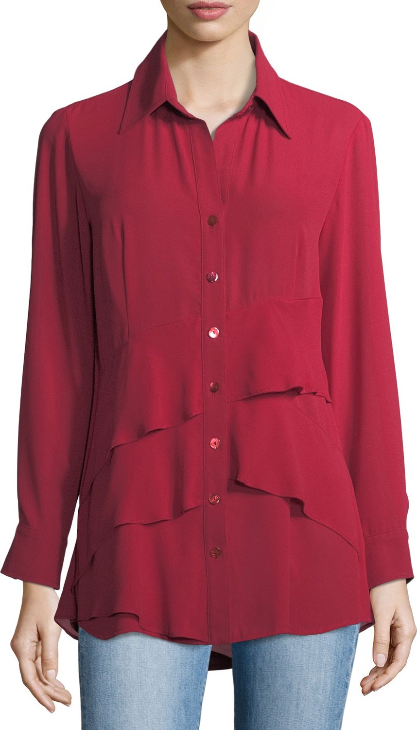 Finley Jenna Tiered Crepe Blouse