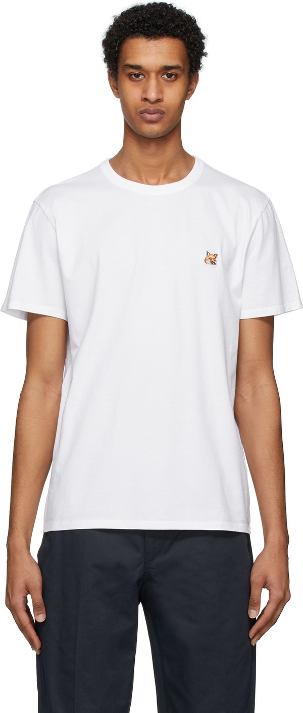 Maison Kitsune White Fox Head T-Shirt