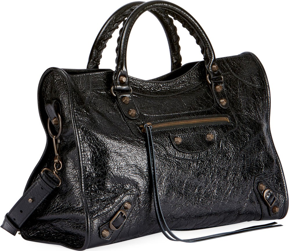 Balenciaga Classic City AJ Satchel Bag with Logo Strap