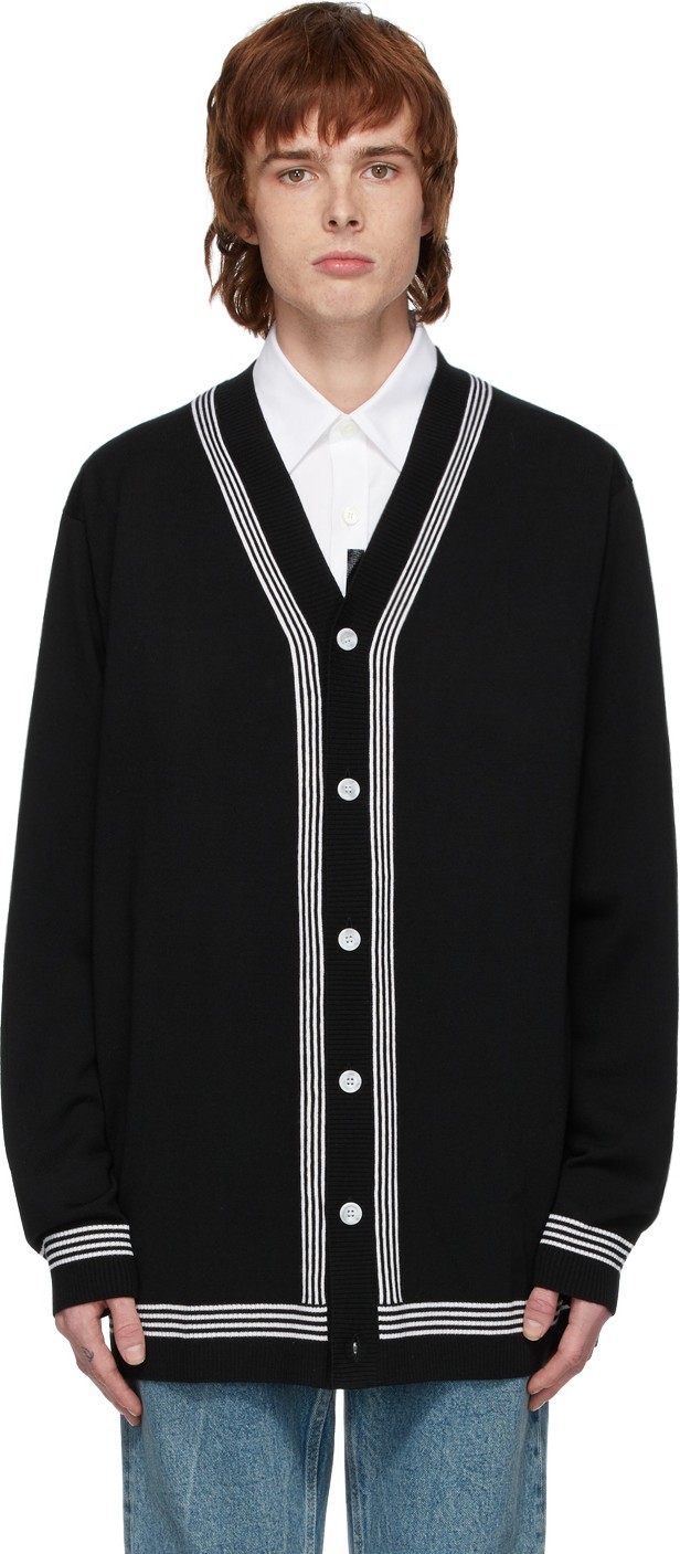 Burberry London England Black Merino Barcham Cardigan