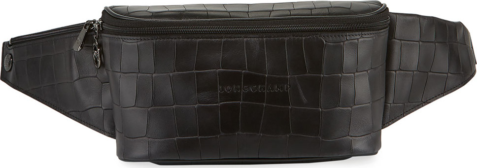 Longchamp Crocodile-Embossed Belt Bag/Fanny Pack