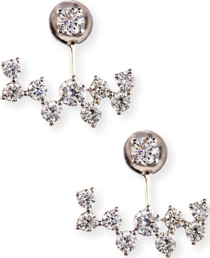 Bessa 18K White Gold Diamond Jacket Earrings