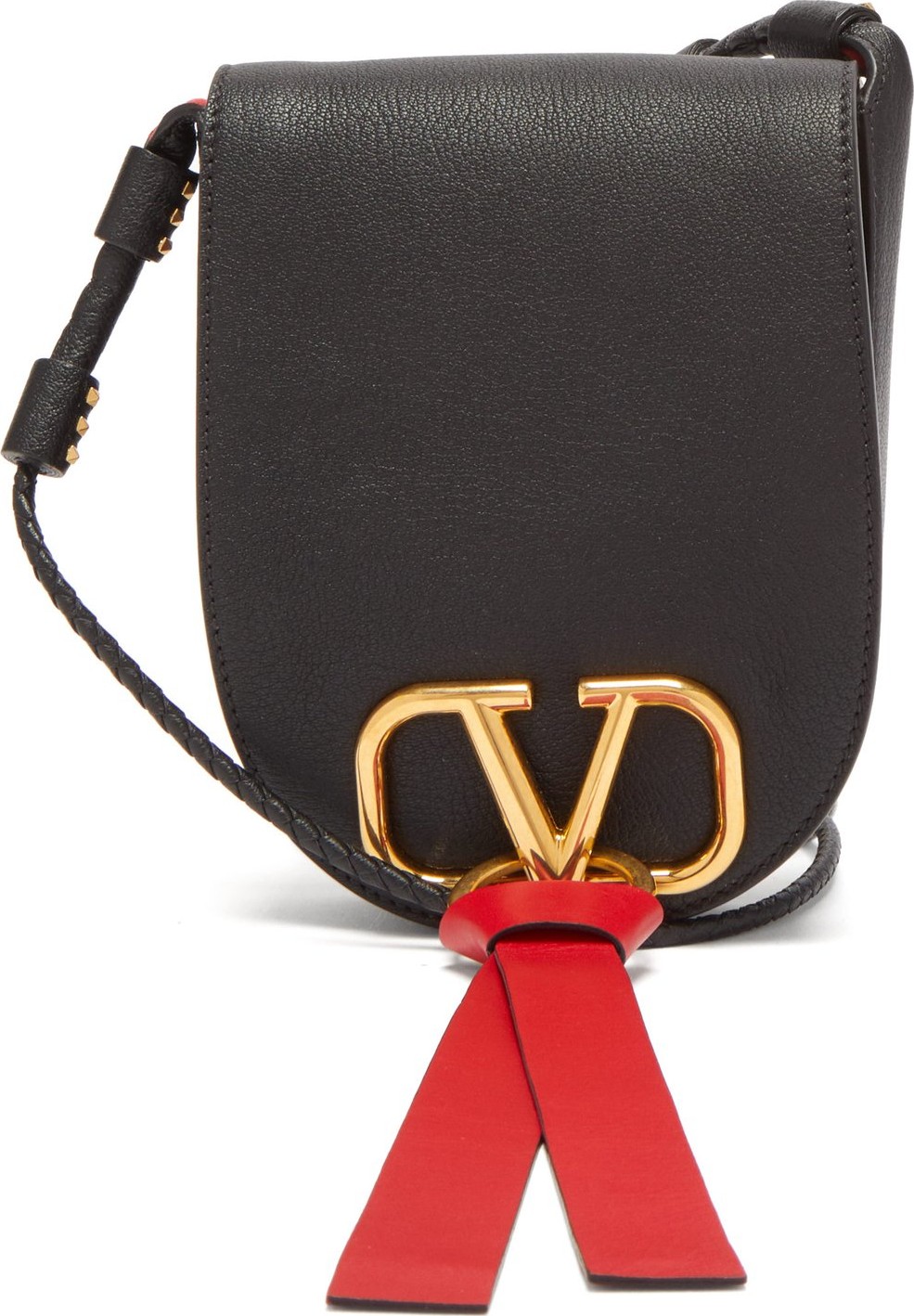 Valentino V-ring small leather cross-body bag