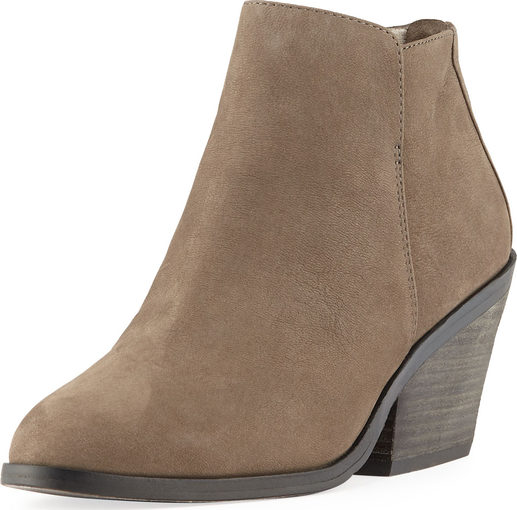 Eileen Fisher Rove Nubuck Block-Heel Booties