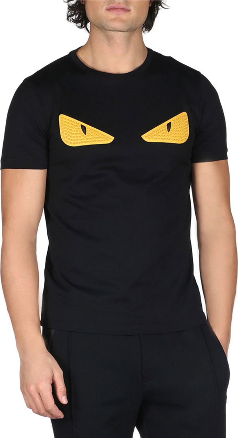 Fendi Monster Eyes Crewneck T-Shirt, Black