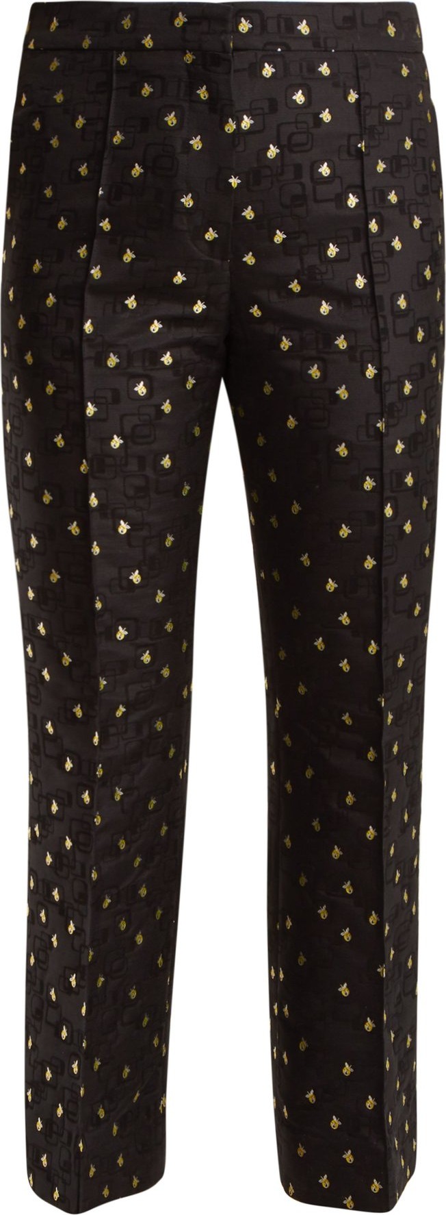 ROCHAS Cropped cotton-blend floral-jacquard trousers