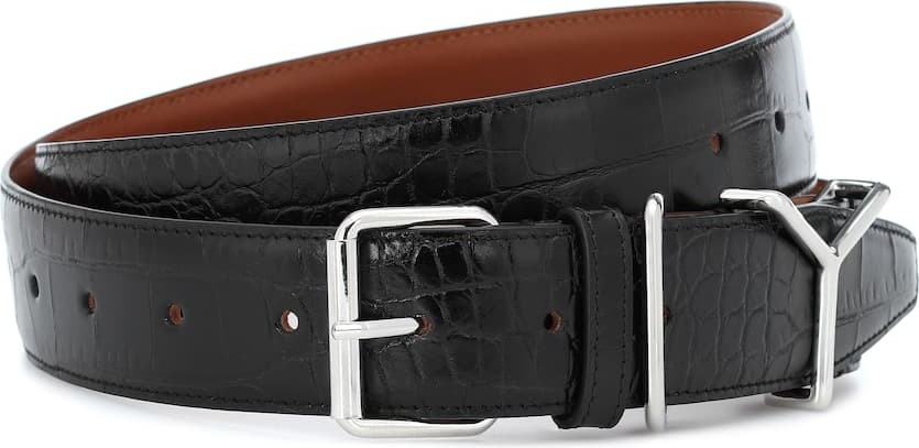 Y/Project Croc-effect leather belt