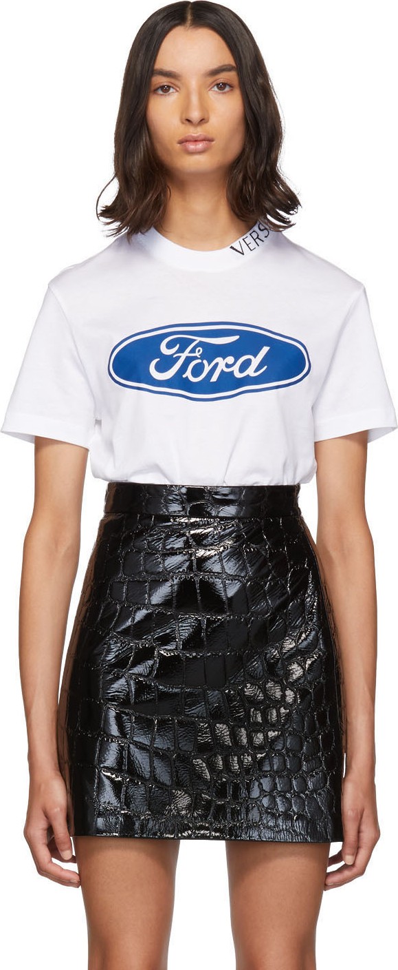 Versace White Ford Edition Logo T-Shirt