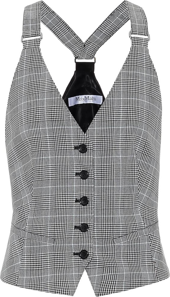 Max Mara Arley checked cotton waistcoat