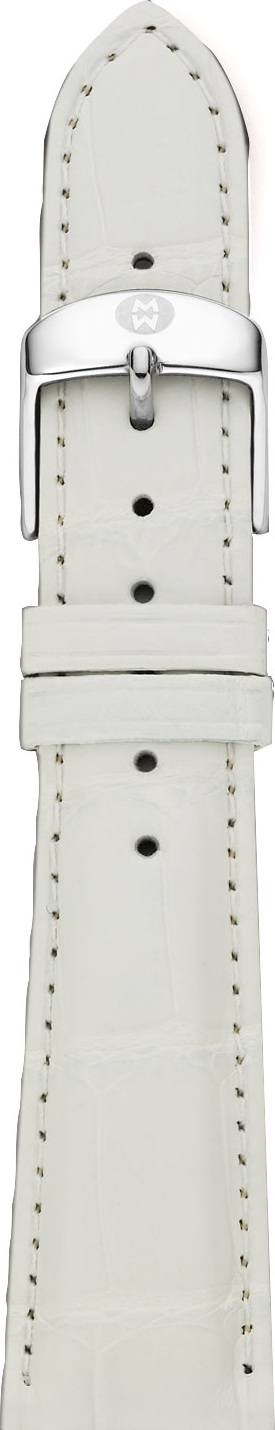 MICHELE 20mm Alligator Strap, White