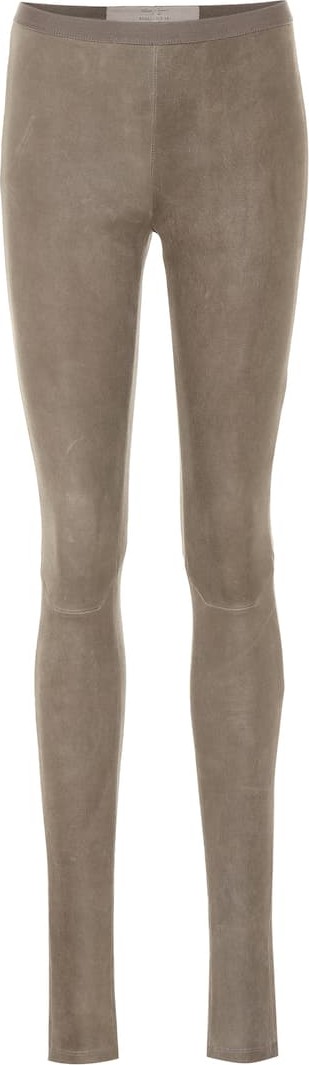 Rick Owens Cotton-blend suede leggings