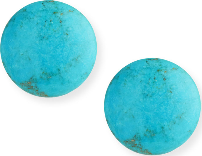 Margo Morrison Round Turquoise Clip-On Earrings