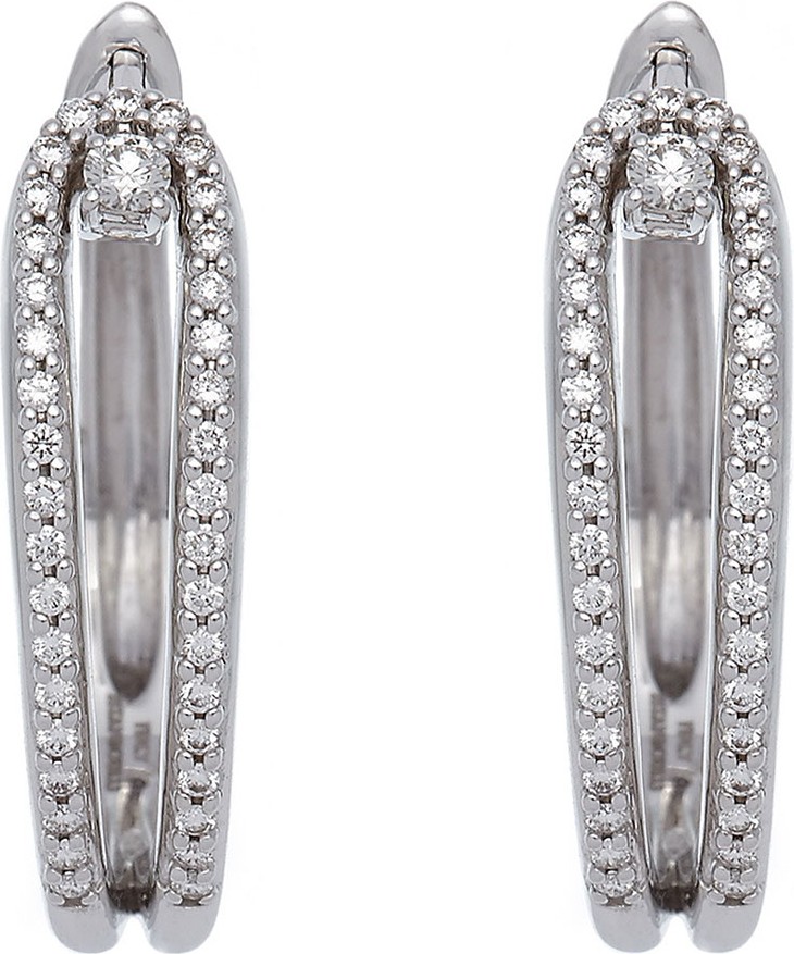 Istanboulli Gioielli Milano Anima 18k White Gold Looped Diamond Hoop Earrings