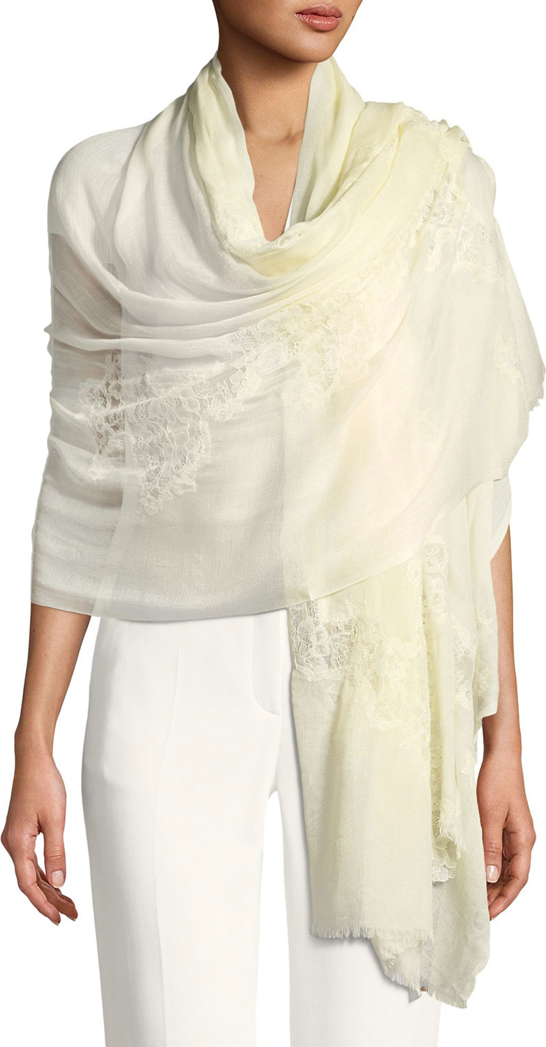 Bindya Opposite Attraction Lace-Trim Stole