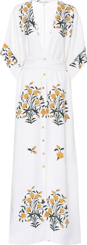Oscar De La Renta Floral stretch silk dress