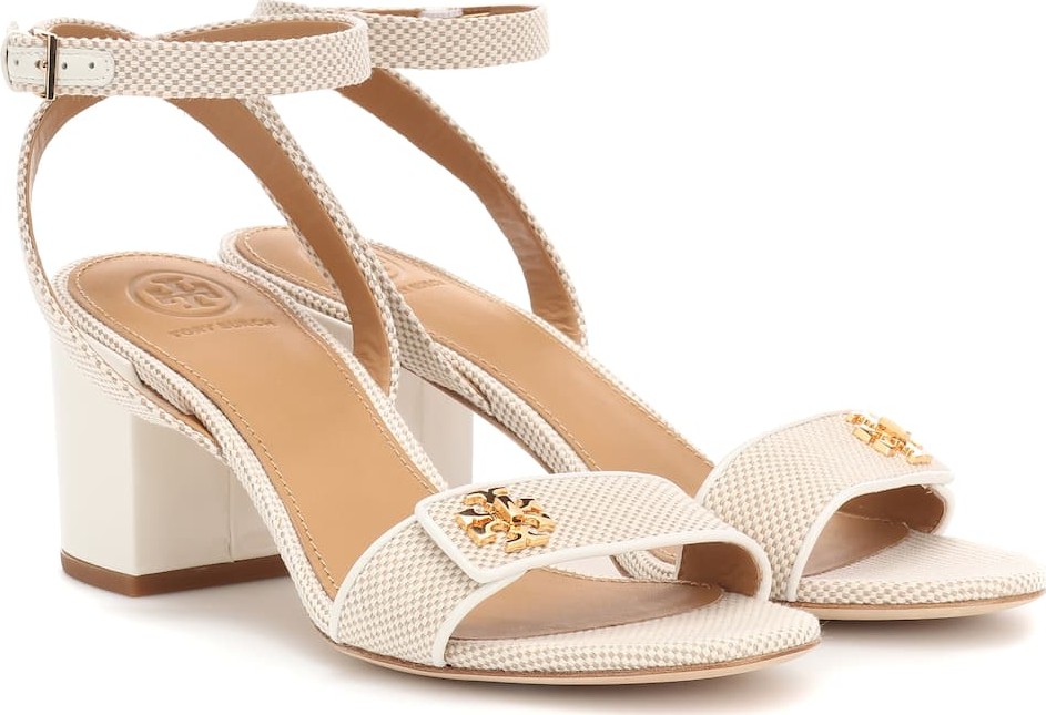 Tory Burch Kira leather-trimmed canvas sandals