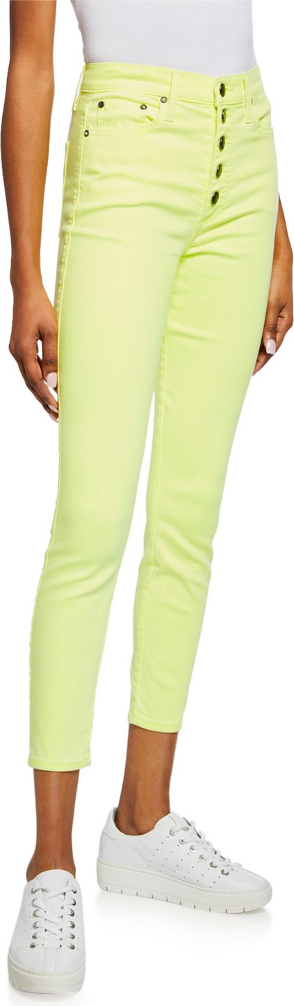 Alice + Olivia Good High-Rise Exposed Button Skinny Jeans
