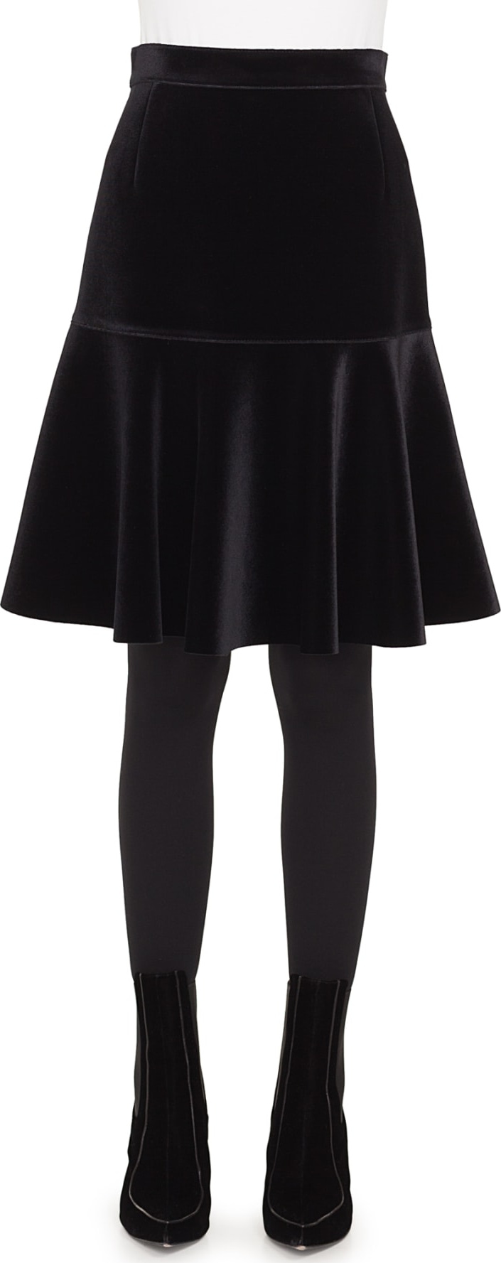 Akris Punto Scuba Velvet Bell Skirt