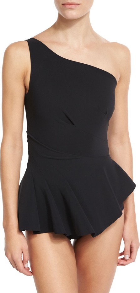 La Petite Robe di Chiara Boni Astrea One-Shoulder Swimdress, Black La Petite Robe di Chiara Boni Astrea One-Shoulder Swimdress, Black