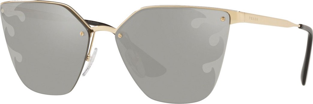 Prada Semi-Rimless Mirrored Cat-Eye Sunglasses