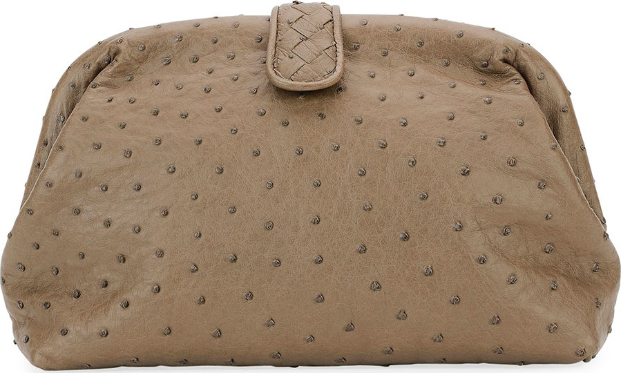 Bottega Veneta The Lauren 1980 Ostrich Clutch Bag