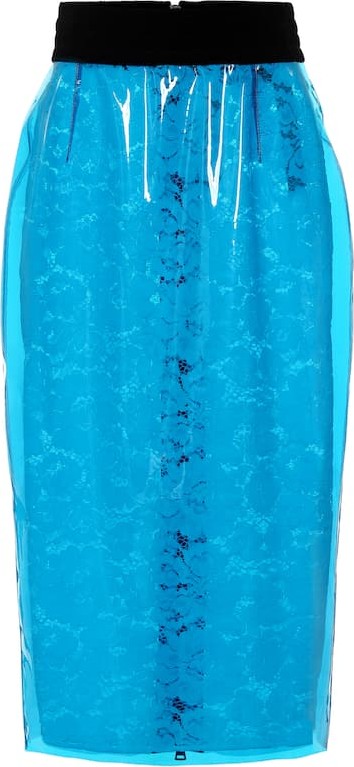 N°21 Coated lace pencil skirt