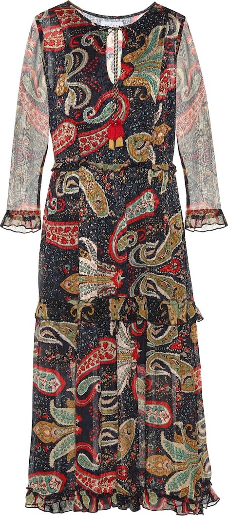 Velvet By Graham & Spencer Glimmer printed crêpe midi dress