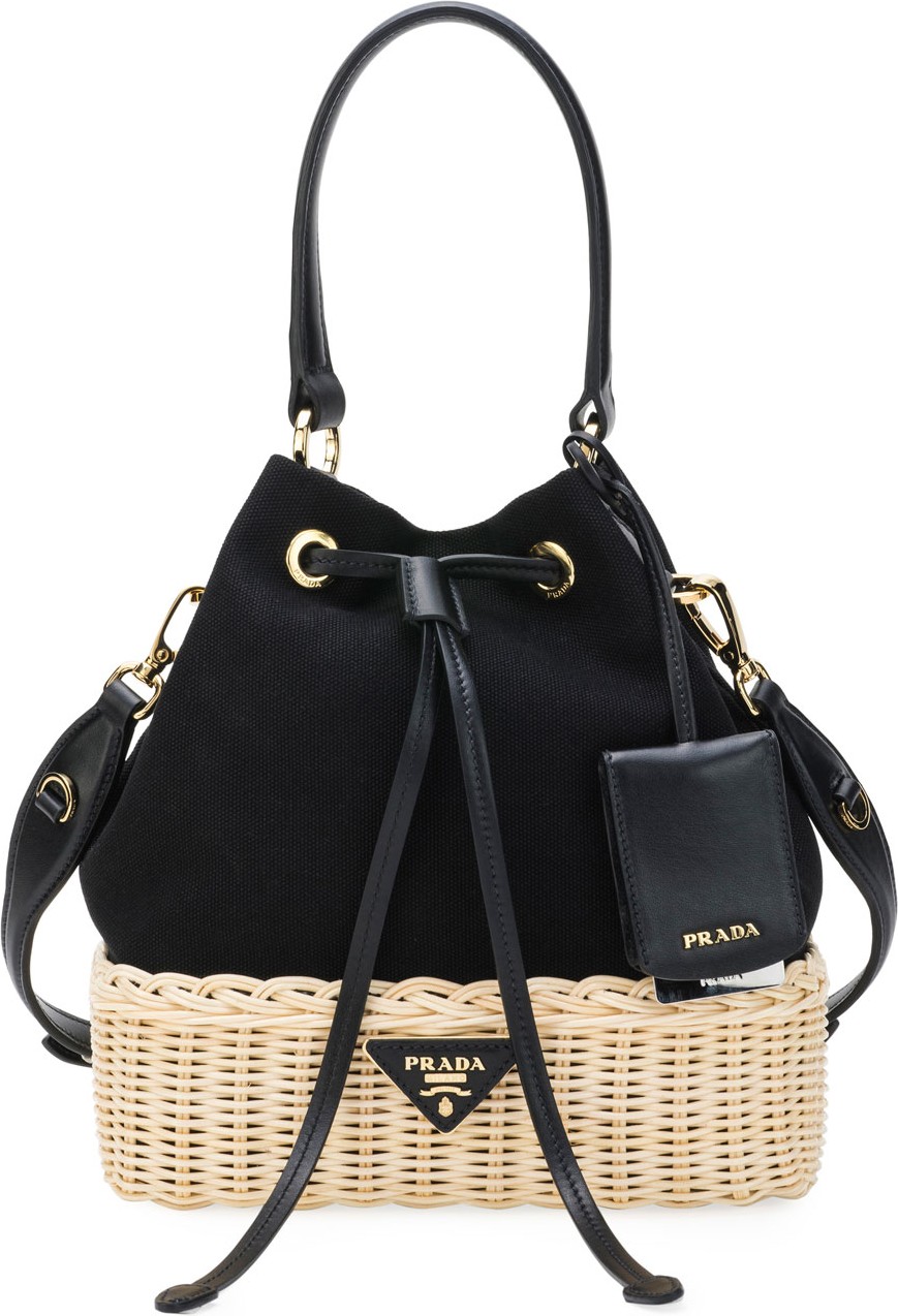 Prada Midollino Canapa Bucket Bag