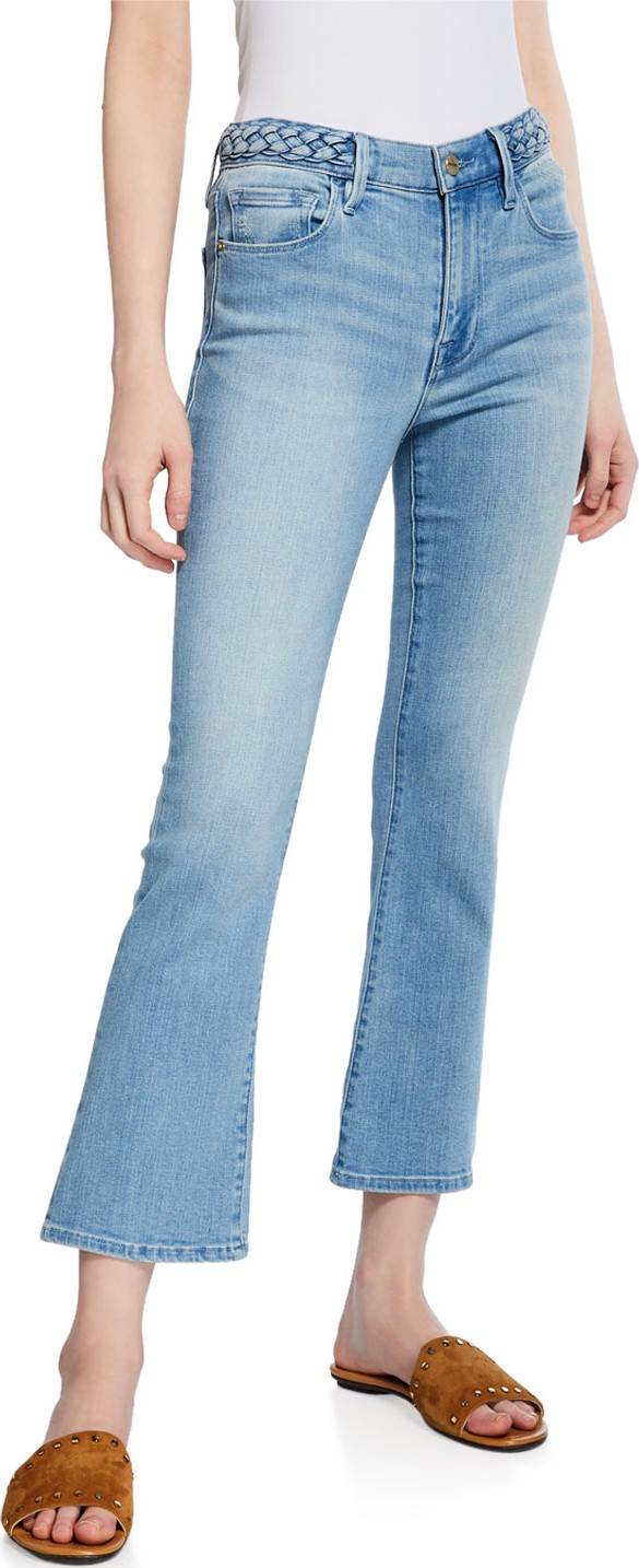 FRAME DENIM Le Crop Mini Boot-Cut Jeans with Braided Waistband