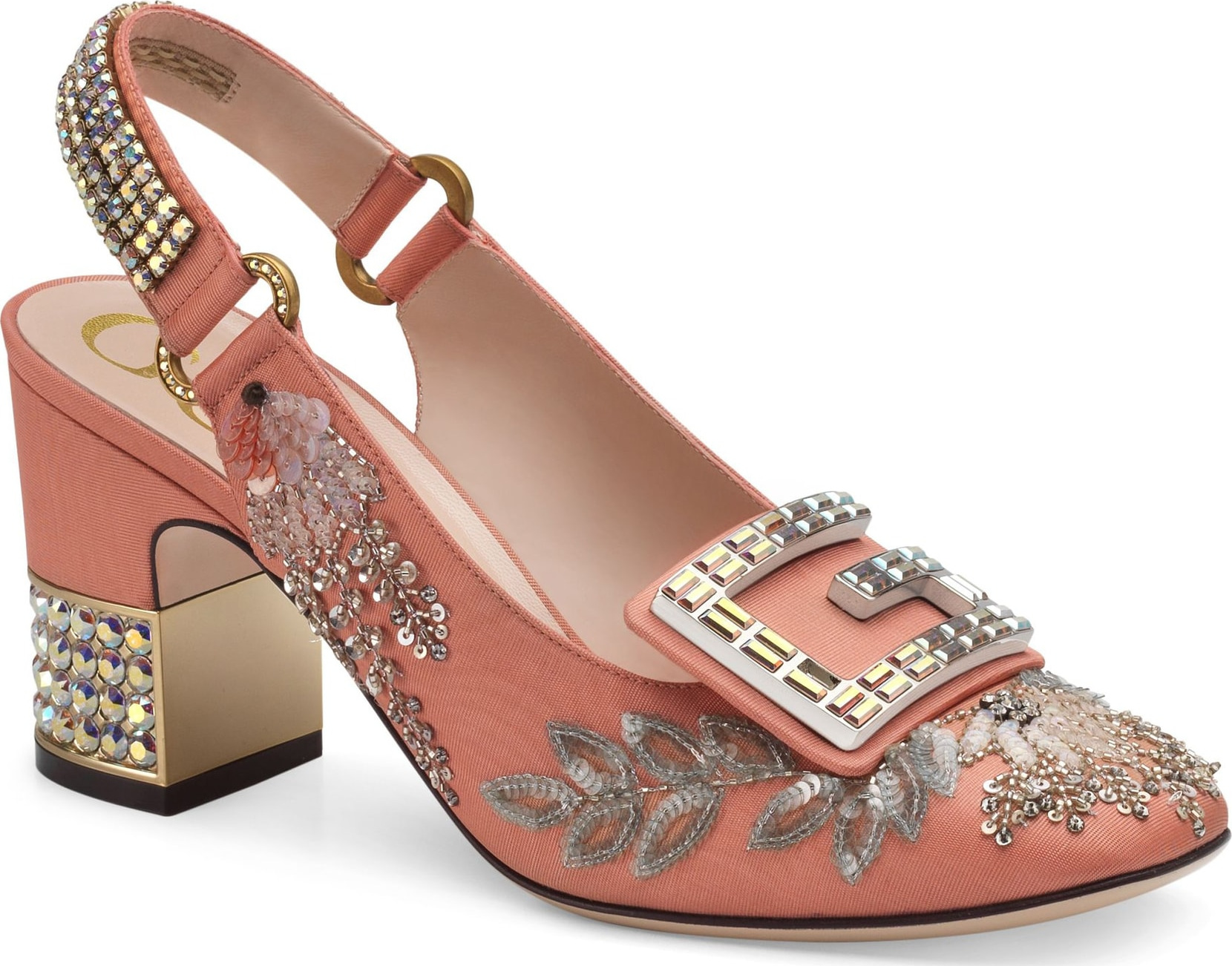 Gucci Madelyn Crystal Embellished Slingback Pump