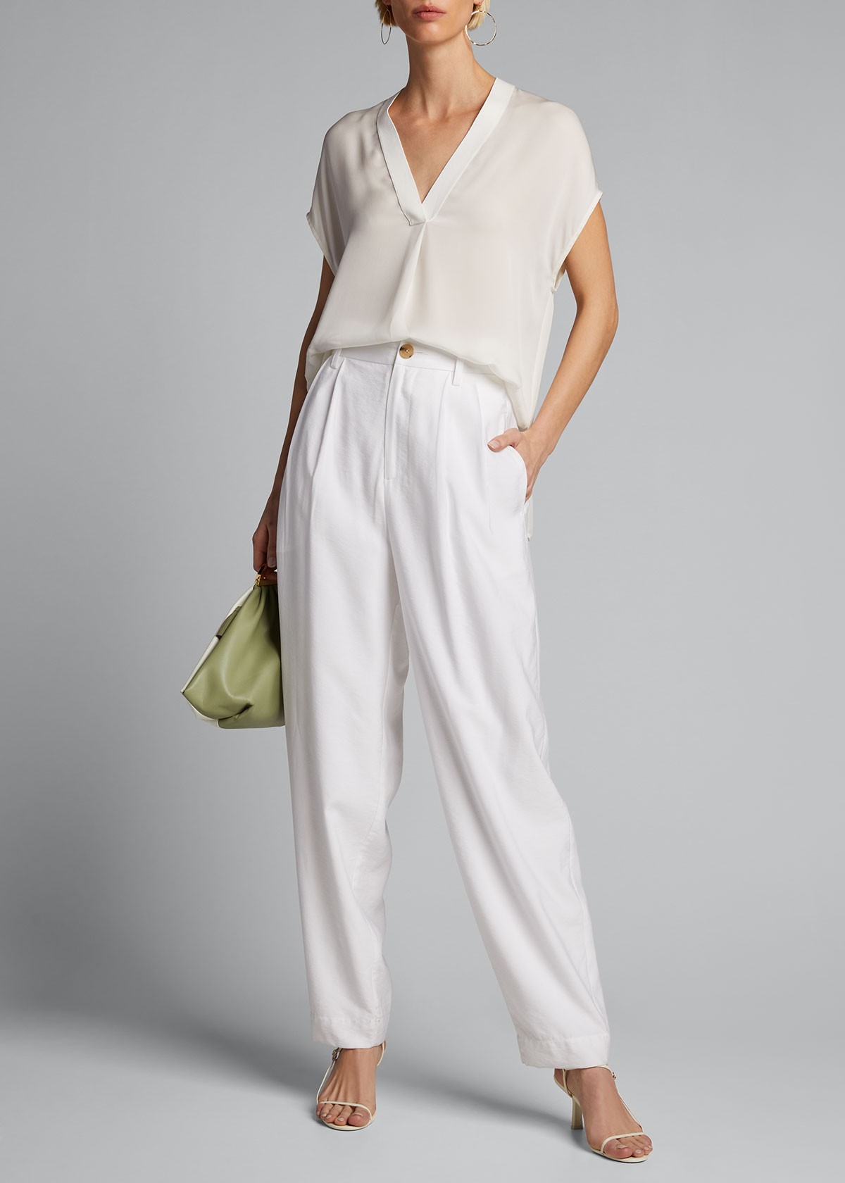 Vince High-Rise Pleated Tapered Trousers
