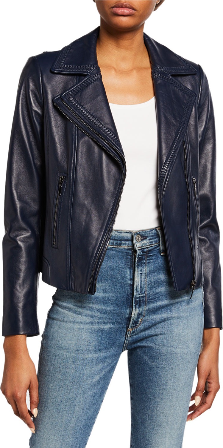 Elie Tahari Angalie Leather Jacket
