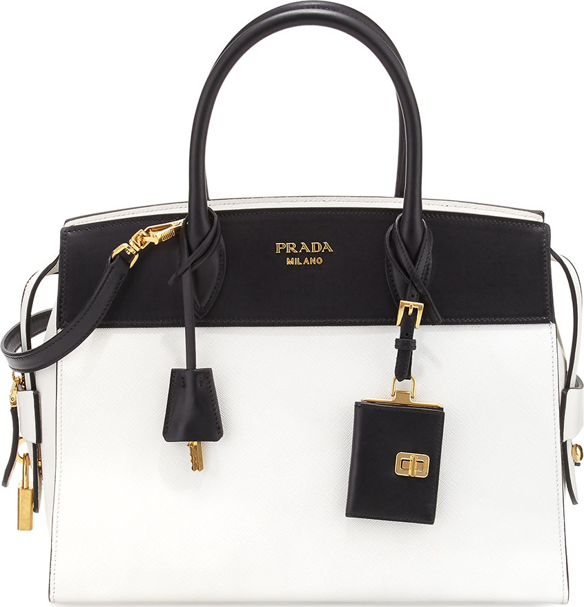 Prada Esplanade Medium Bicolor City Satchel Bag