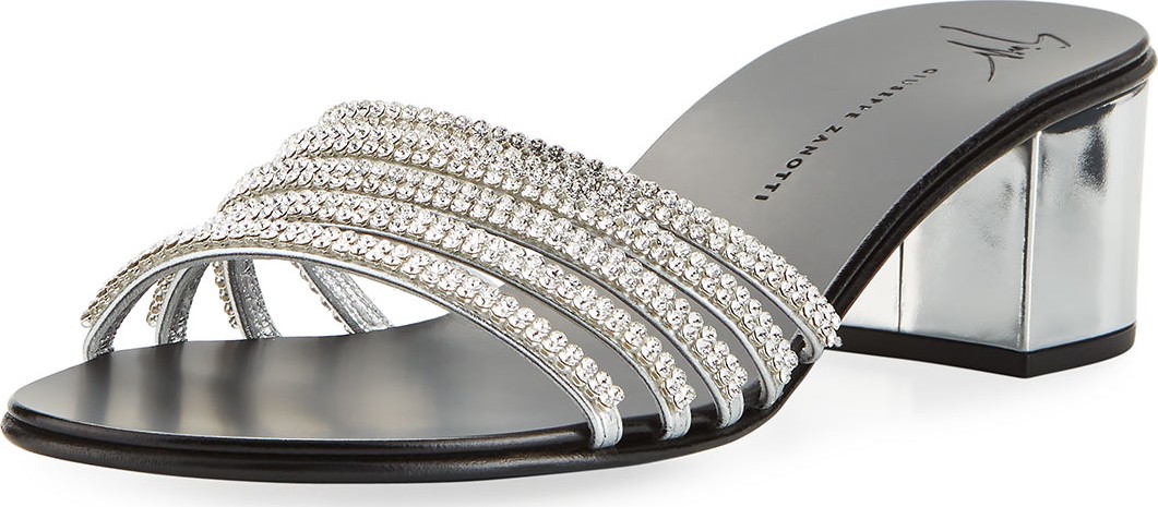 Giuseppe Zanotti Crystal-Embellished 40mm Slide Sandal