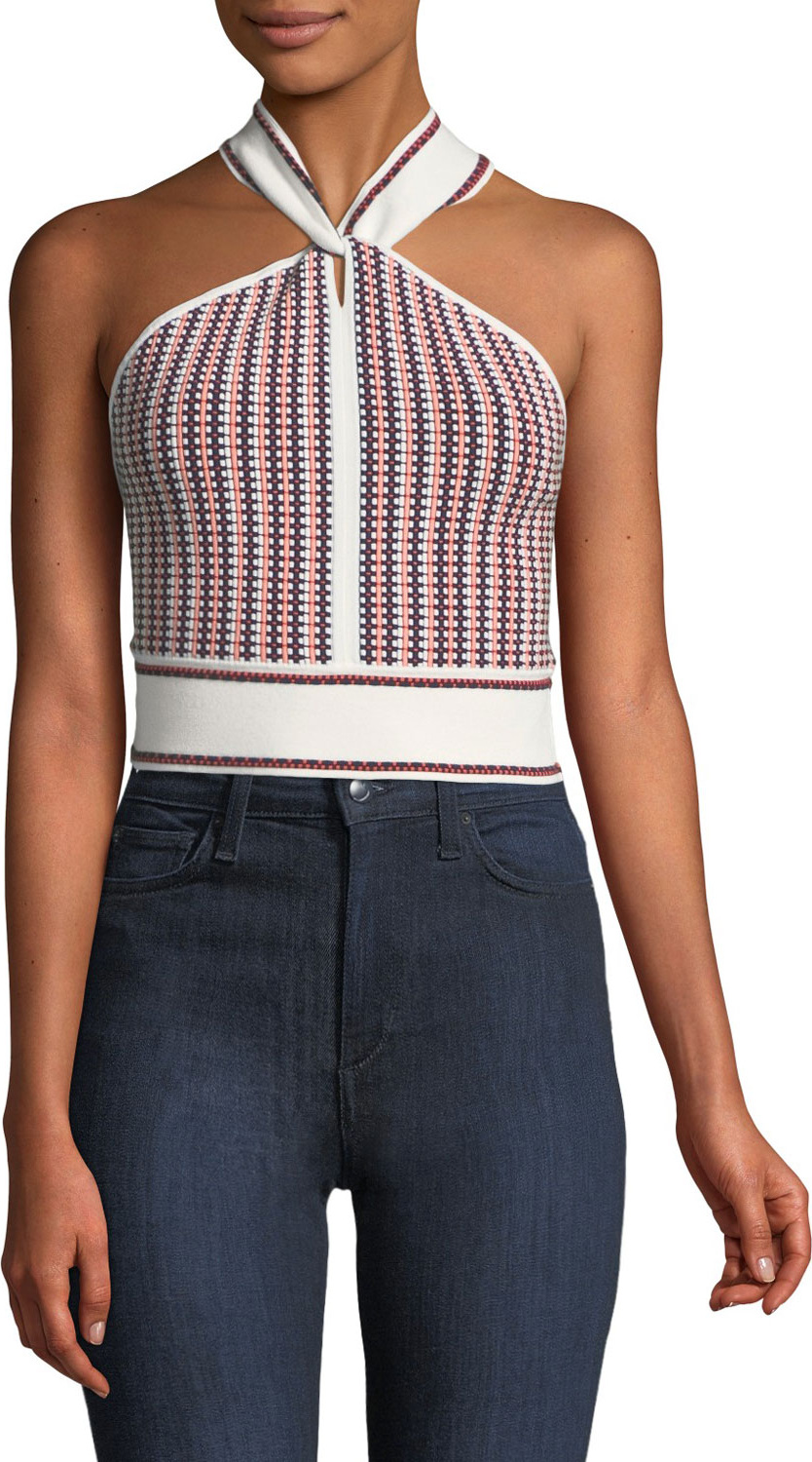 Club Monaco Raeni Cropped Halter Sweater Top