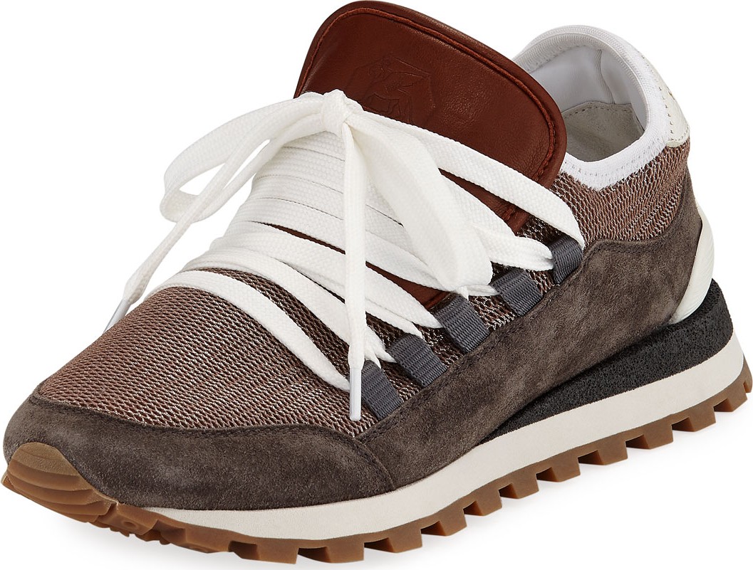 Brunello Cucinelli Techno Net Sneakers with Wide Laces