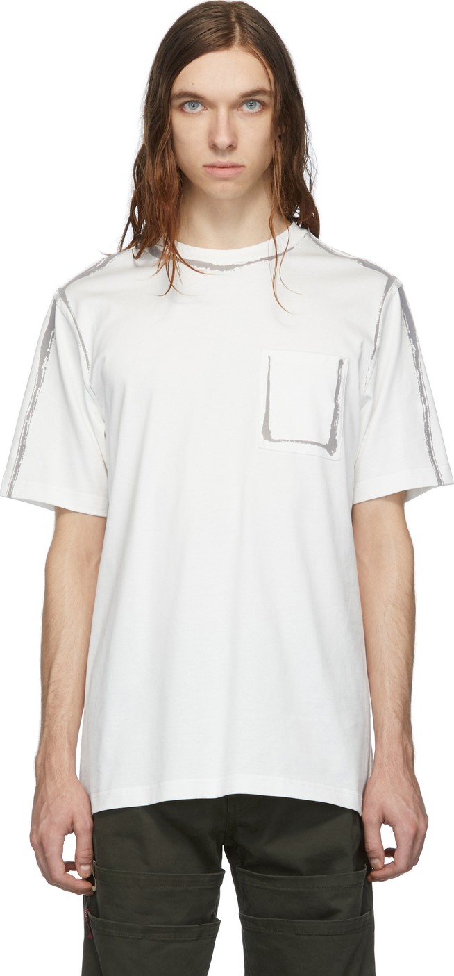 Feng Chen Wang White Flocked Edging T-Shirt