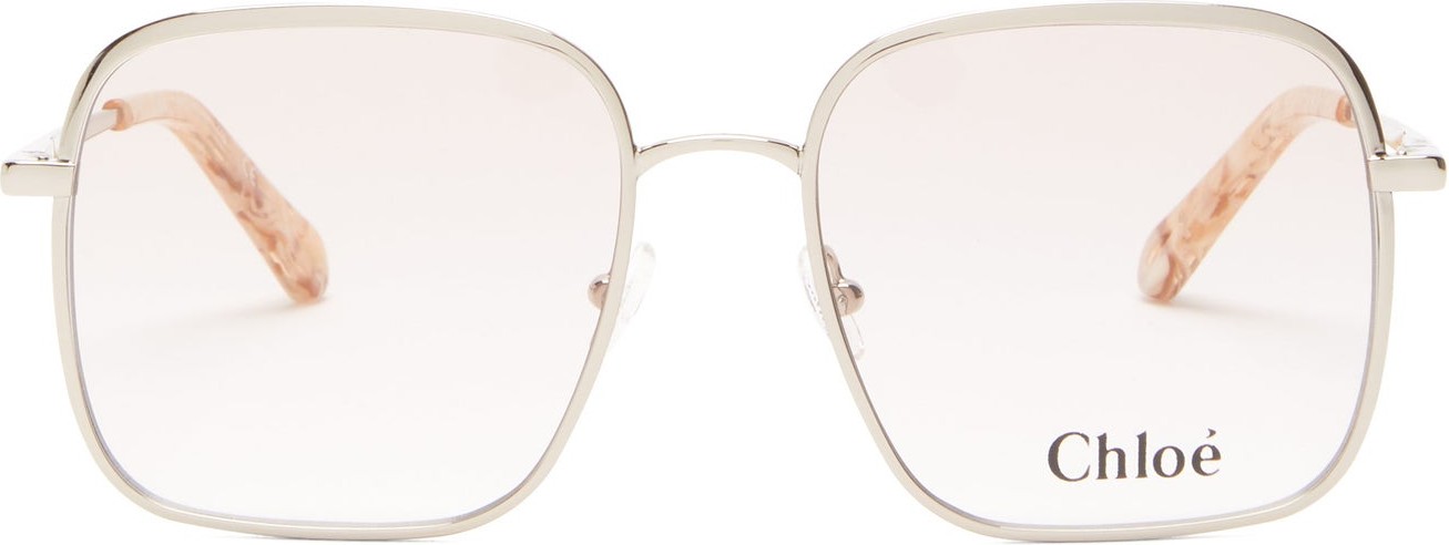 Chloe Bonnie oversized square semi-tinted glasses