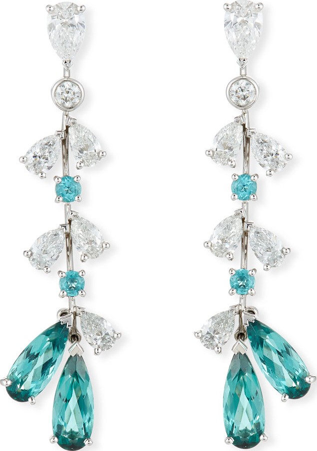 Piaget Limelight 18k White Gold, Diamond & Tourmaline Earrings