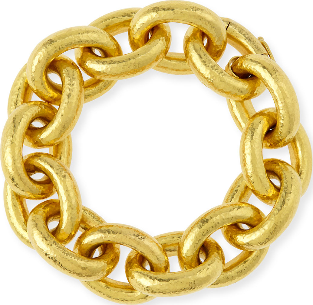 Elizabeth Locke 19k Gold Heavy Oval Link Bracelet