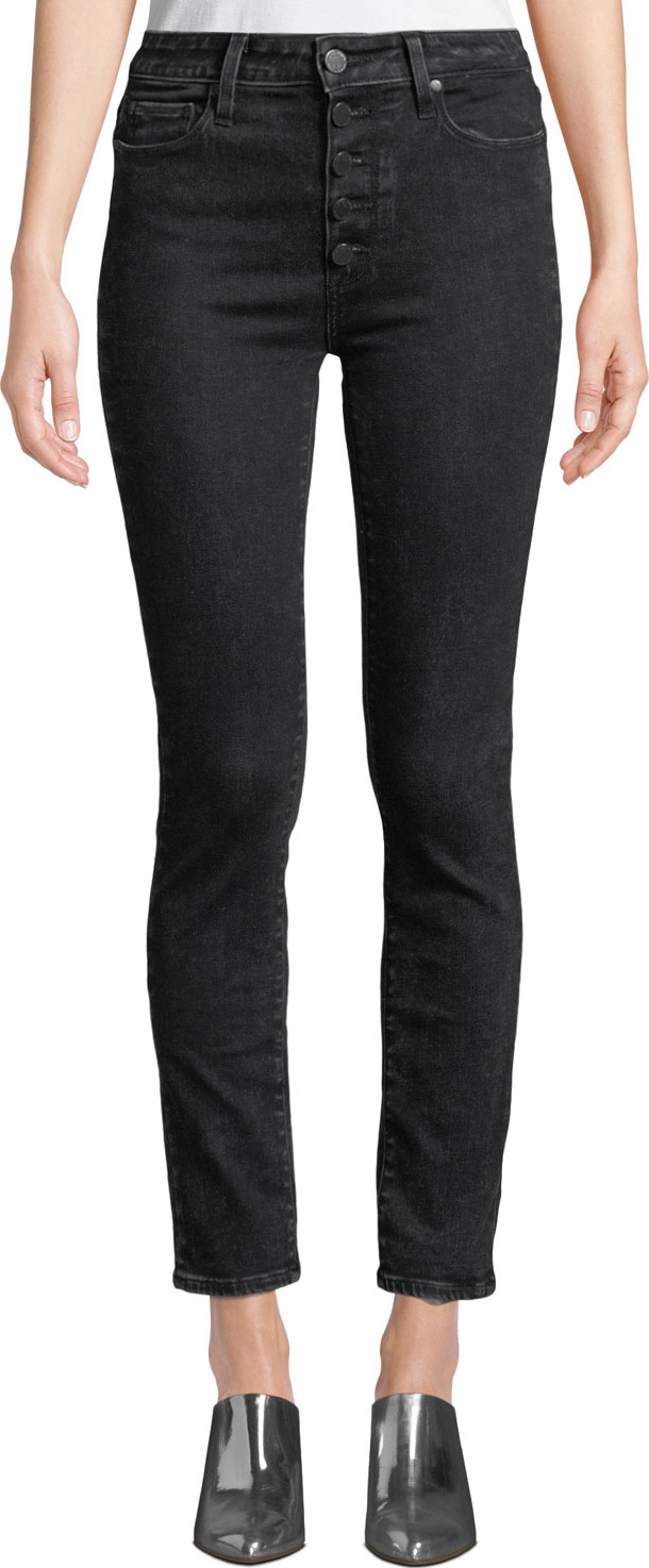 PAIGE Hoxton Ankle Skinny Jeans with Button Fly