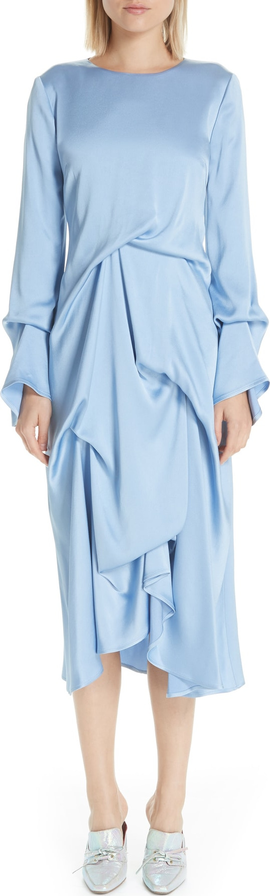 Sies Marjan Noemi Satin Pickup Detail Midi Dress