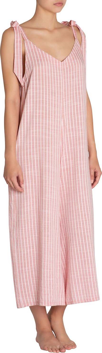 Eberjey Jordan Striped Tie-Shoulder Coverup Jumpsuit