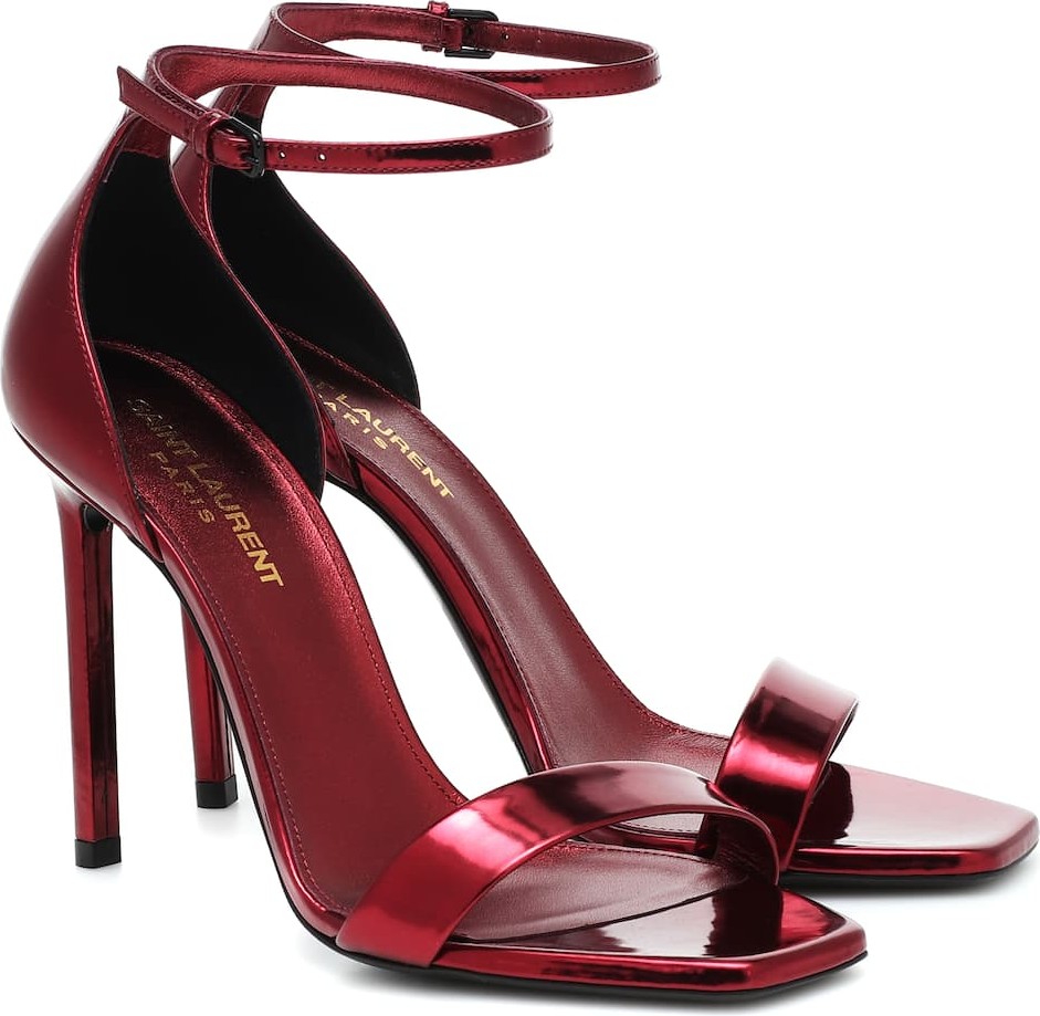 Saint Laurent Amber 105 metallic leather sandals