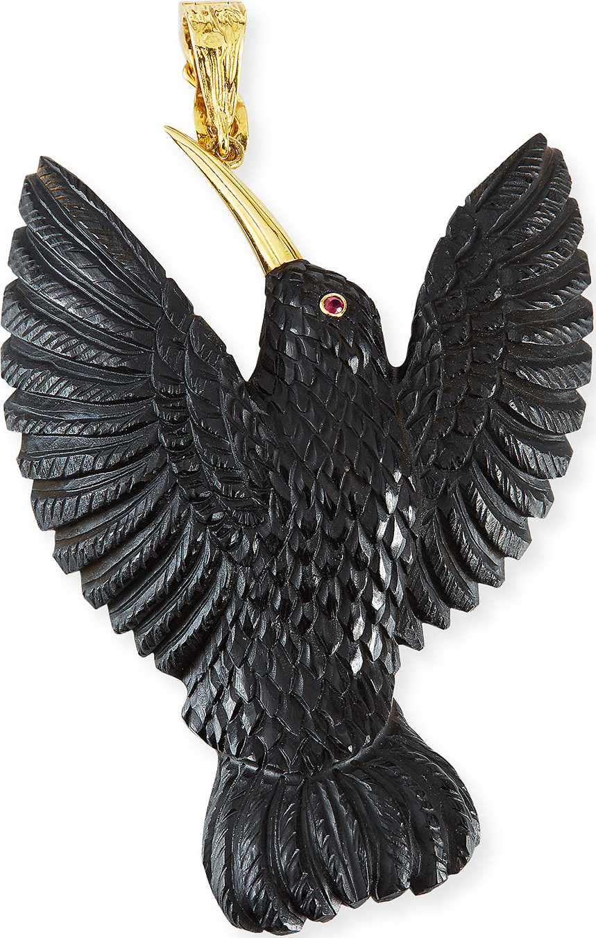 K Brunini 18k Spirit Animal Hummingbird Pin