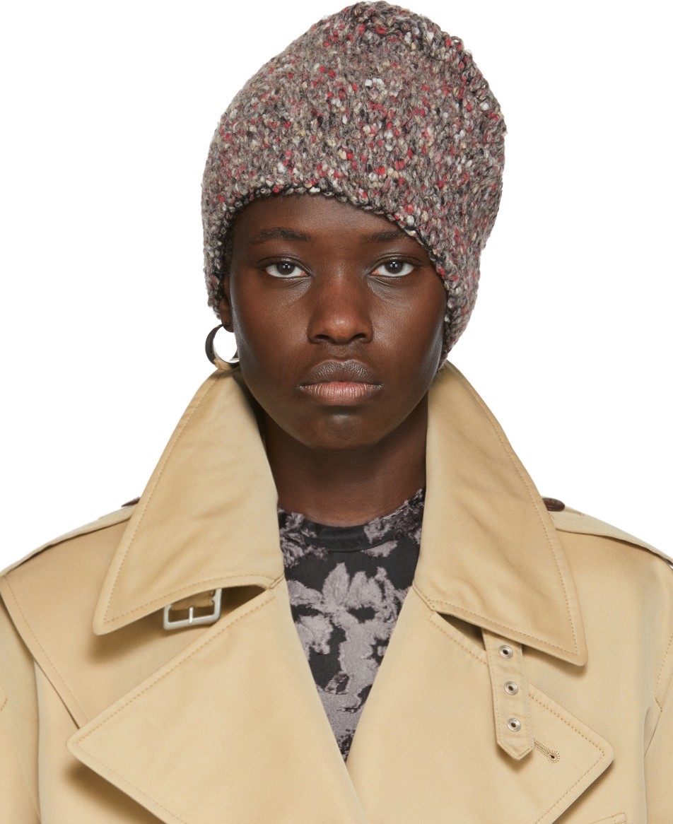 Eckhaus Latta Brown & Red Erosion Beanie